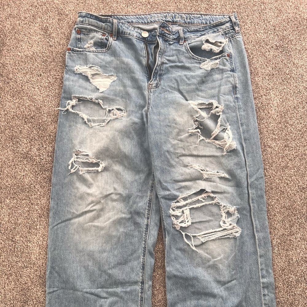 American Eagle Baggy Wide Leg Jeans, Size 14 Short